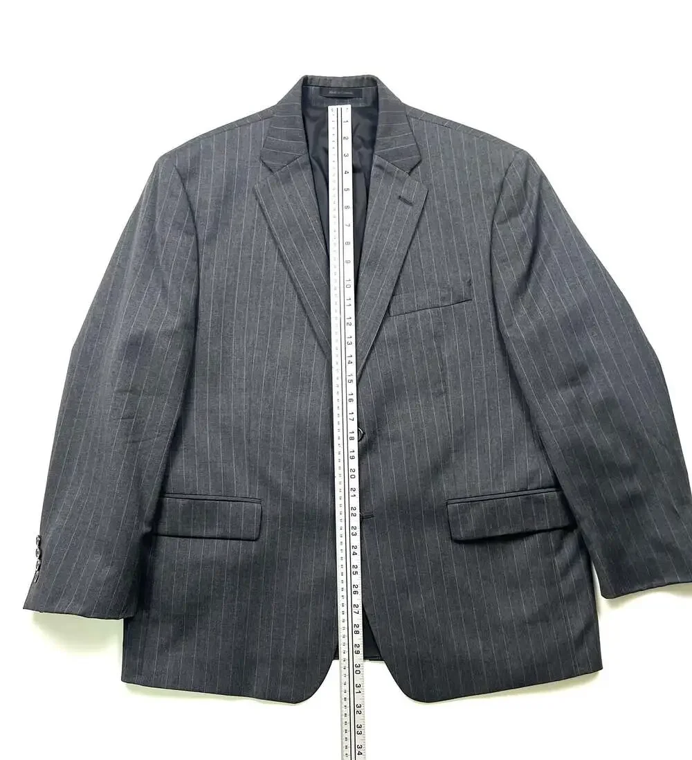 Lauren Ralph Lauren Gray Pinstripe 2-Button Wool Blazer Size 44S